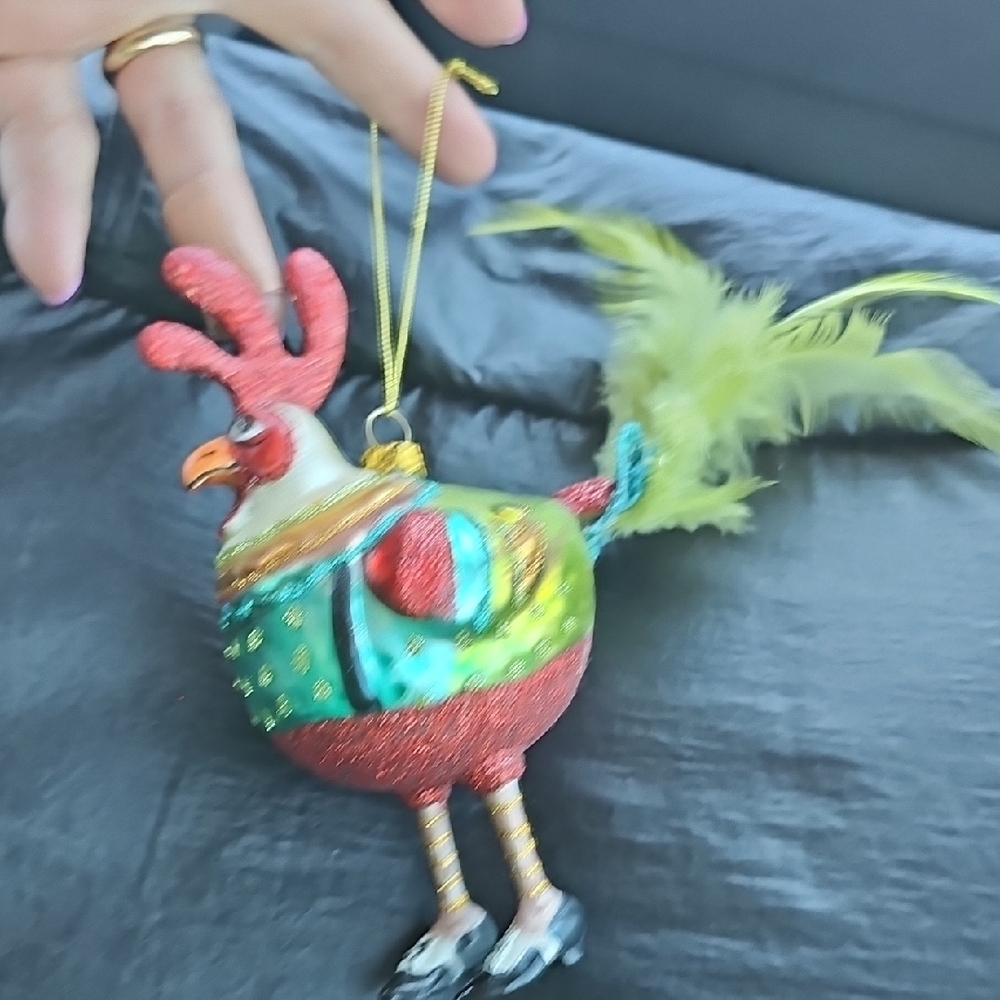 Colorful Rooster and Hen Ornaments - Picture 3 of 9